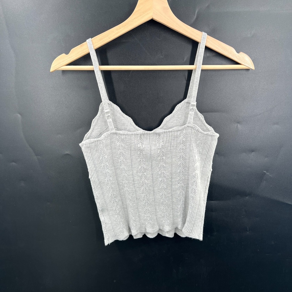 knit tank top feminine light gray y2k retro style boho crochet syle M Pink Rose - Picture 8 of 12